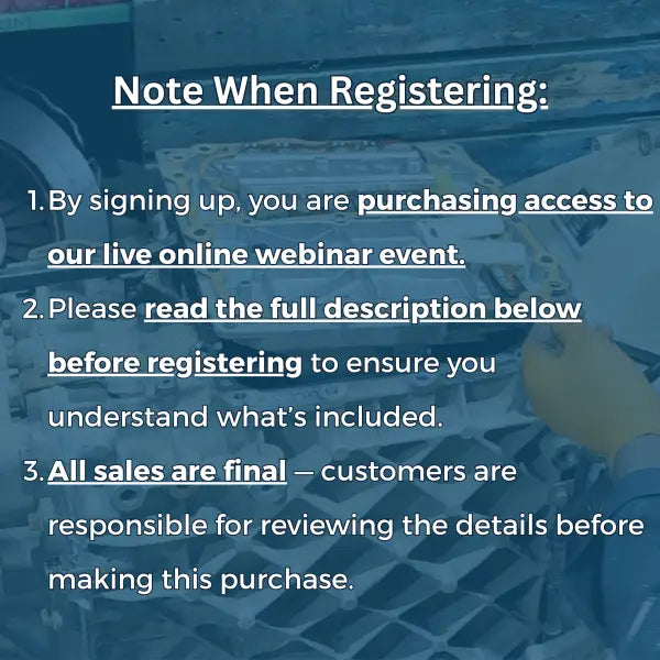 I-SHIFT TRANSMISSION TRAINING PROGRAM - ONLINE WEBINAR - Online Webinar Transmission Training