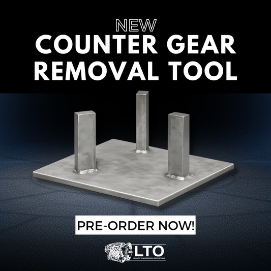 I-Shift counter gear removal tool for Volvo Class 8 truck transmission repair, heavy-duty solid steel design