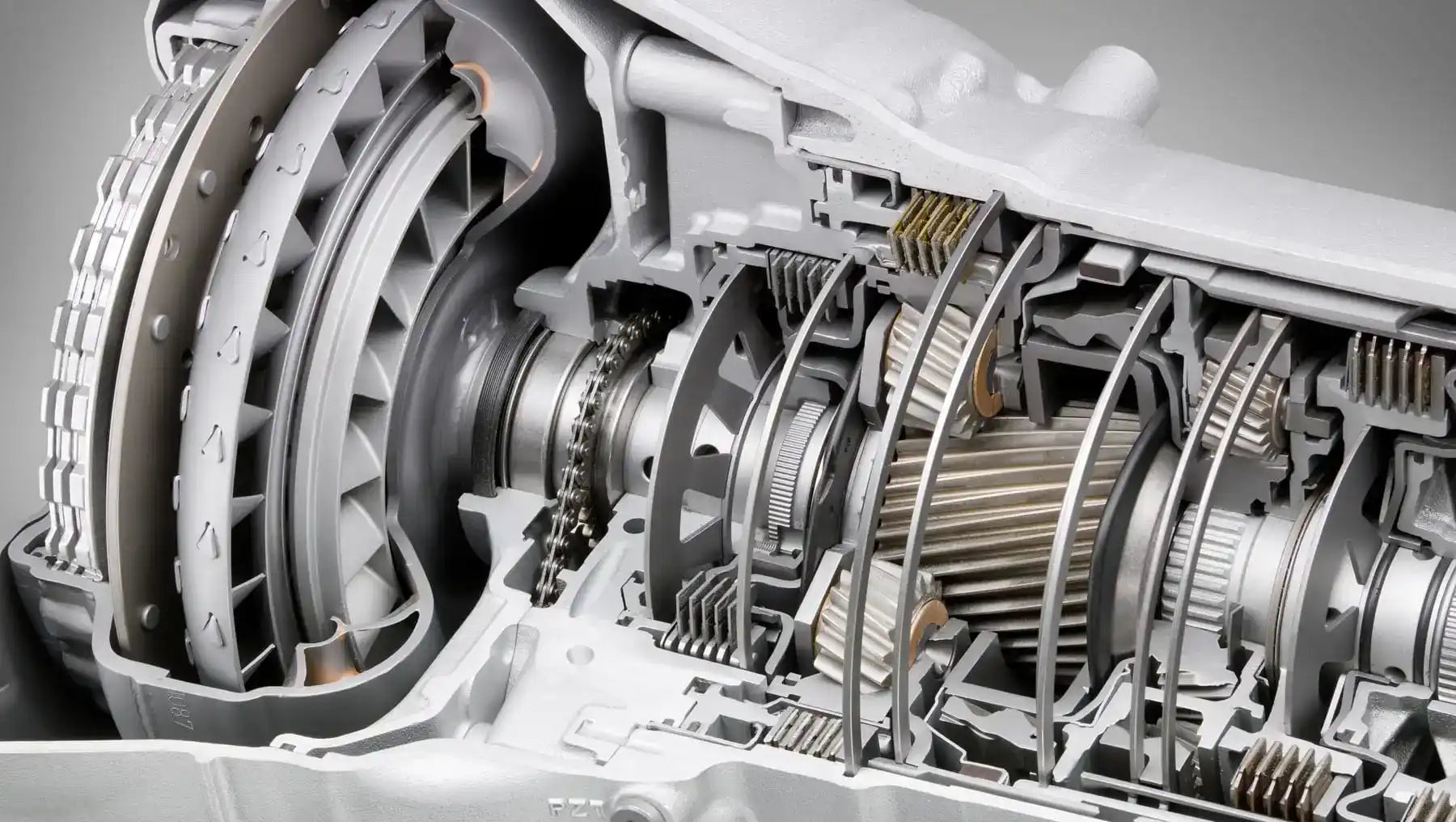 Cutaway view of an automatic transmission.